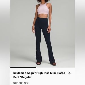 NWT ALIGN HR MINI FLARE PANT 32in